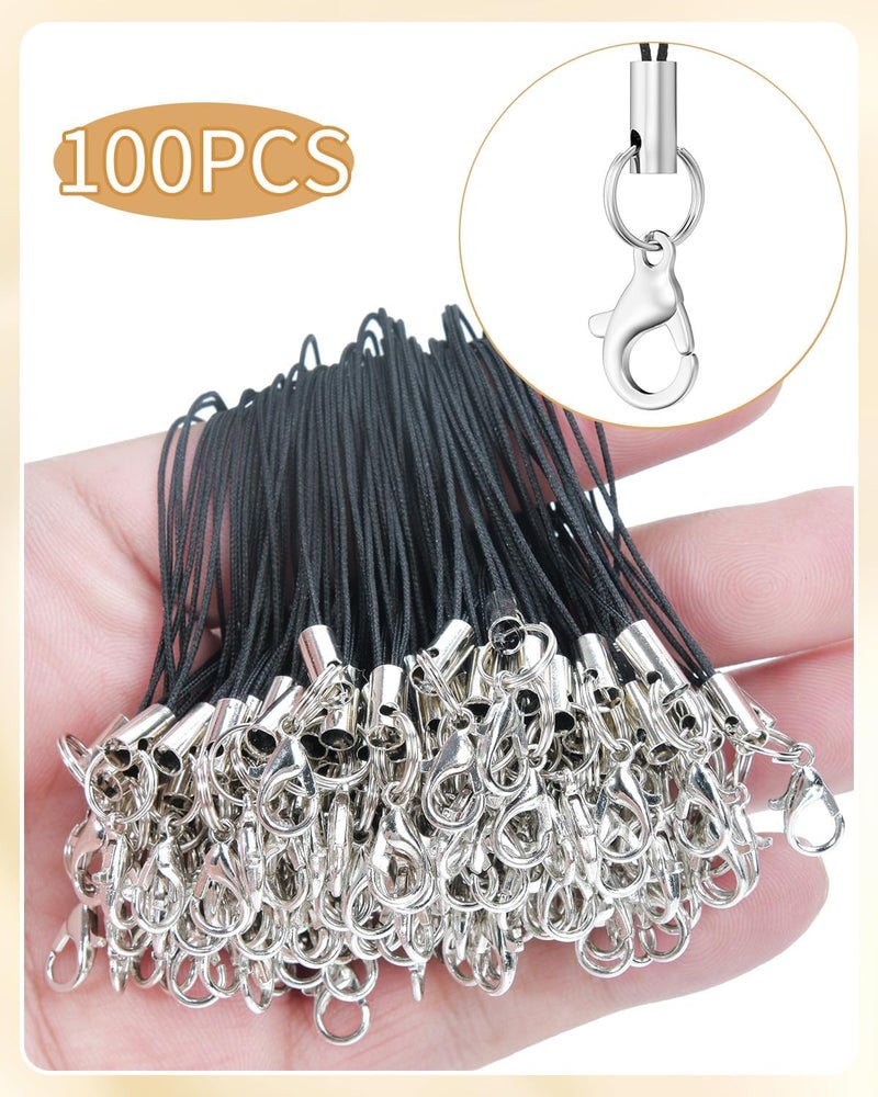 MKCYD 100Pcs Phone Charms Strap with Lobster Clasp Lanyard Straps,Lariat Lanyard Charms Pendant Clasp for Cell Phone USB Keychains DIY Jewelry Accessories - Image 2
